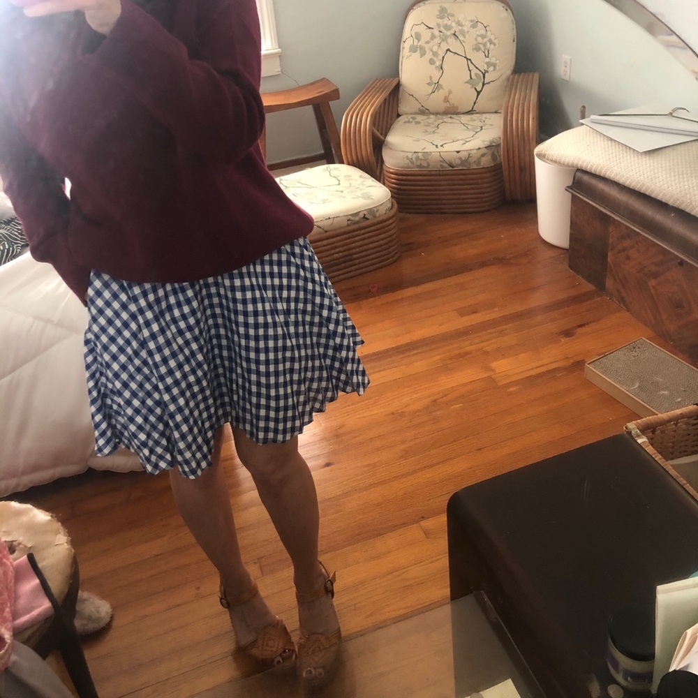 Jcrew gingham cotton a-line skirt